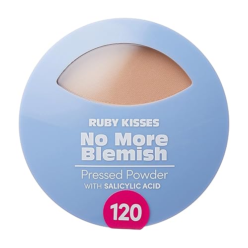 Ruby Kisses No más manchas en polvo facial con ácido salicílico, maquillaje coreano, acabado mate, cobertura completa, polvo prensado (marfil