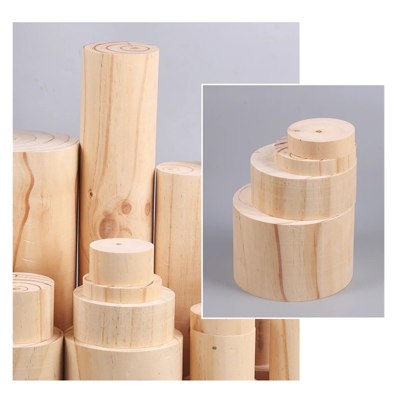 HolzstäBe Zum Basteln 1Pcs 50/60/65/70/80/90/100mm Diameter Solid Wooden Stick DIY Handmade Building Sand Table Model Material Furniture Accessories(400mm,70mm)