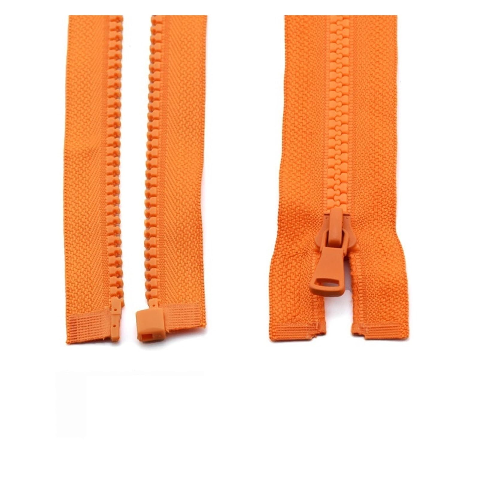 Zip 3 pcs 5# 30/40/55/60/70/80/90 cm Resin Zipper Open-End Auto Lock Plastic Zippers for Sewing Clothing Bag Clothes (Color : Orange, Size : 90CM_5#)