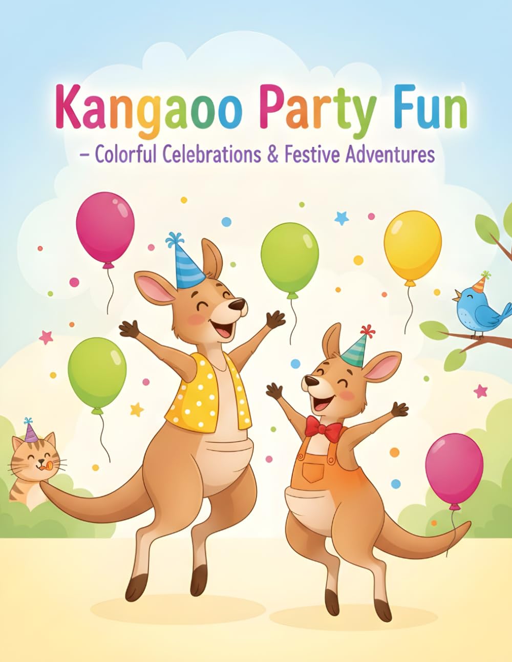 Kangaroo Party Fun – Colorful Celebrations & Festive Adventures: 50 Fun Kangaroo Coloring Pages with Animals & Happy Kids for Ages 6–8 (Kangaroo Adventures & Fun – Coloring Book Series for Kids)