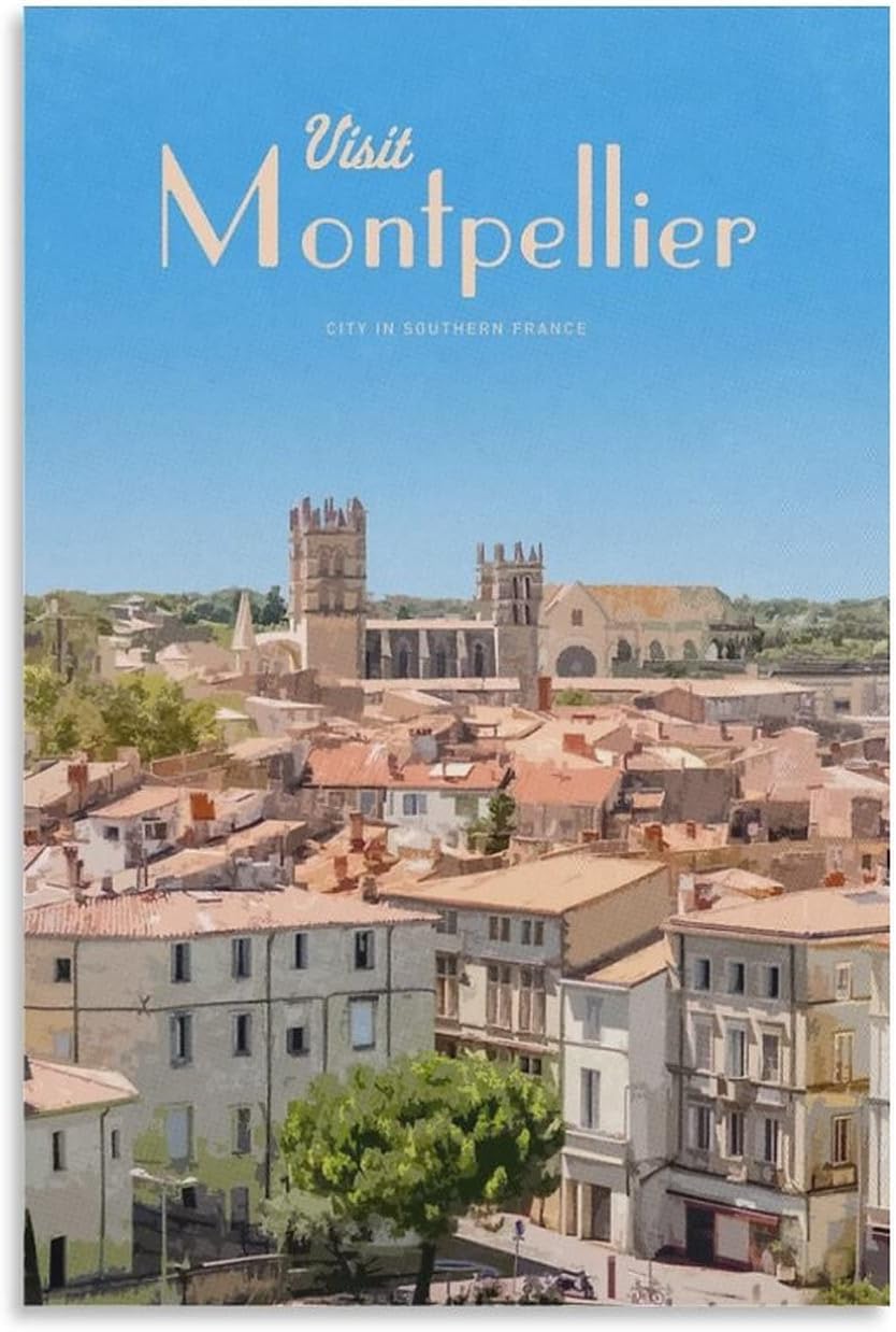 ZAVRAK Metal Tin Sign Montpellier Marble Retro Decor Art Sign Home Kitchen Bar Cafe Club Cave Wall Decor Vintage Travel Sign 20x30cm