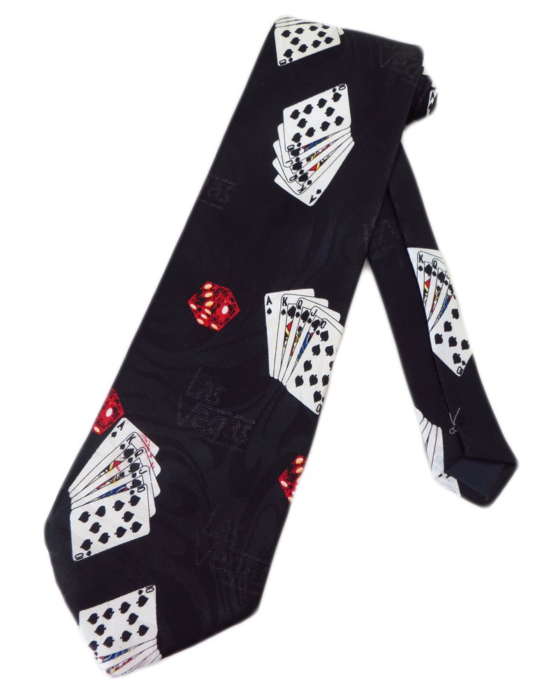 Gold City Men's Black Las Vegas Casino Necktie - One Size Neck Tie