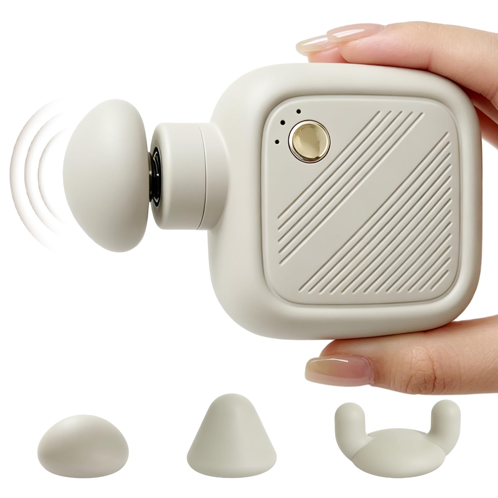Mini Massage Gun, Portable Deep Tissue Handheld Massager with 3 Speeds & 3 Heads, Ultra Q…