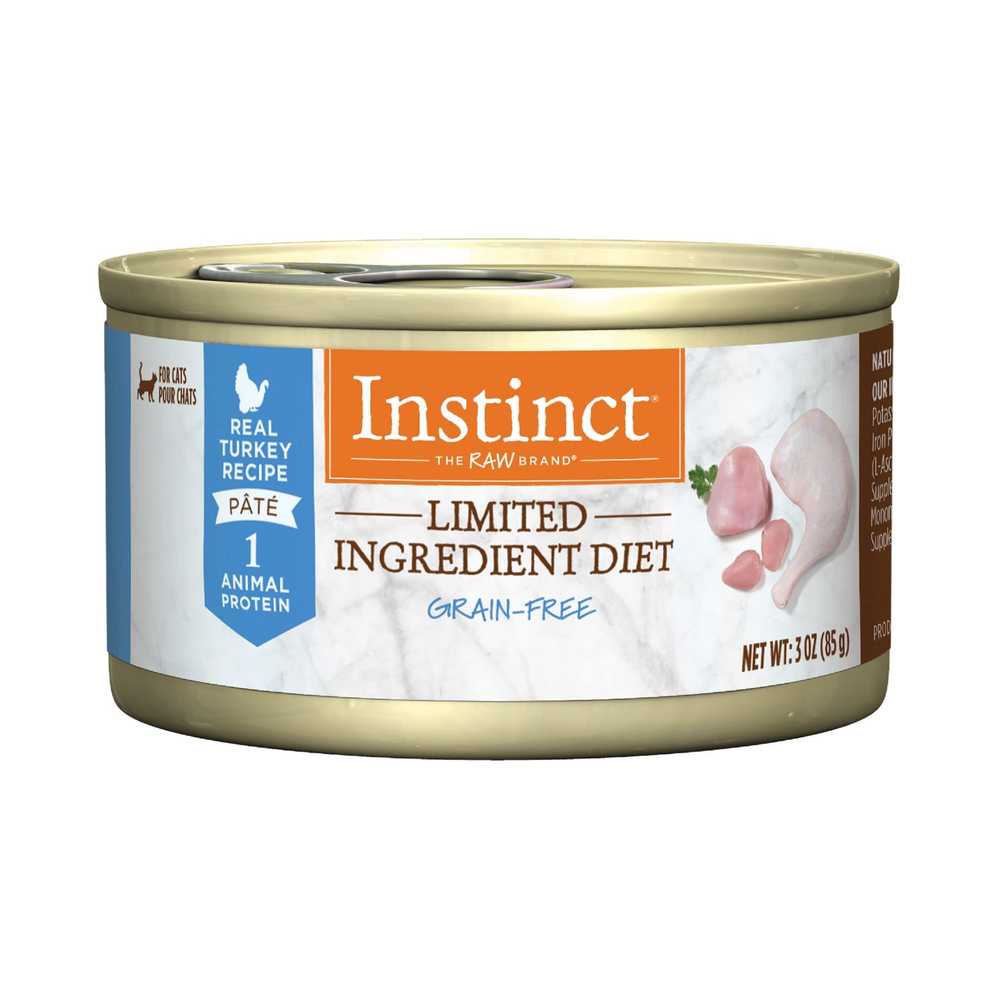 Instinct Limited Ingredient Diet Grain Free Real Turkey Recipe Natural Wet Canned Cat Food, 3 oz., Case of 24