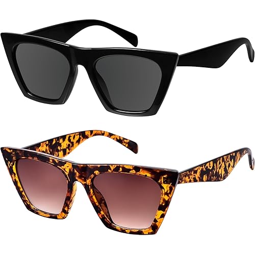 mosanana Square Cat Eye Sunglasses for Women Trendy Retro Cool MS51801