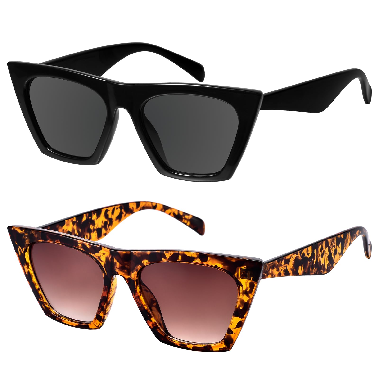 mosanana Square Cat Eye Sunglasses for Women Trendy Retro Cool MS51801