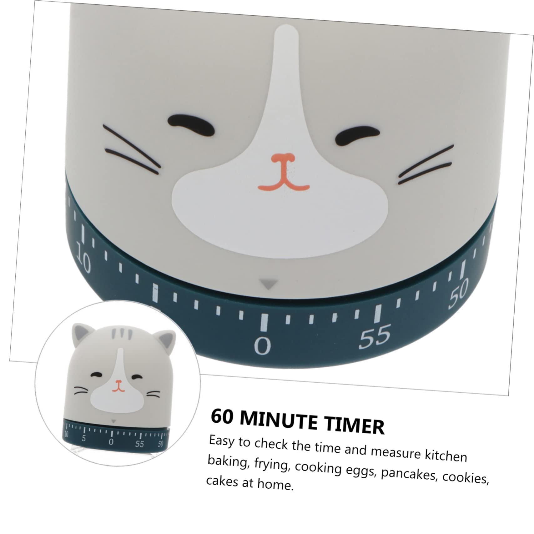 Amosfun 3St Küchenuhr the Cook die köchin manuelle zeitschaltuhr tortenetagere Cartoon-Timer Countdown-Uhr digitaler Wecker Eieruhr mechanische Zeitschaltuhr Kochen Backen Timer Abs Grey