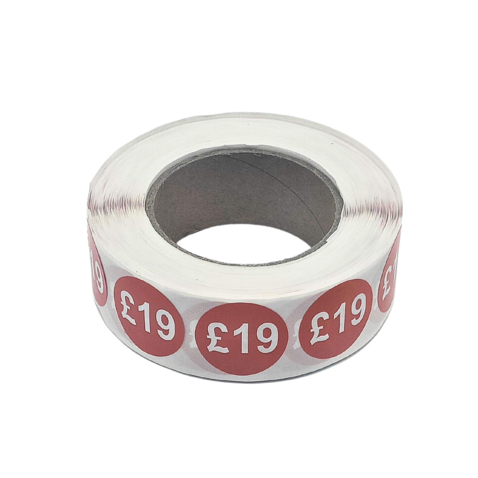 1000x 25mm £1-£30 Red Price Self Adhesive Stickers Sticky Labels for Retail Display (£19) — image 1