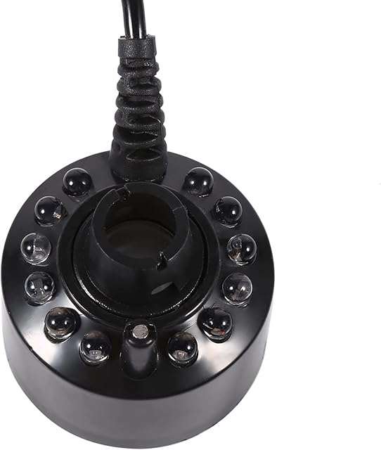 Weikeya LED Fog Machine 24V Ultrasonic Fog Machine Purifying Air Humidifier 12 Kinds of Color Changing LED Suitable For Fish Tank Fountain Rockery(Need to bring your own adapter)