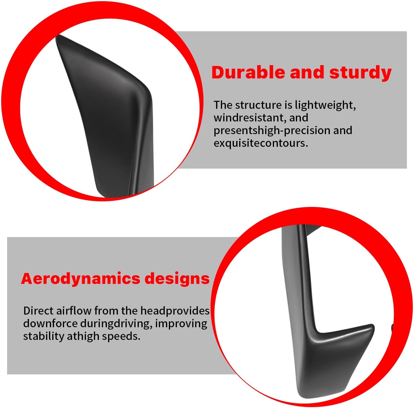 Fairing for Aprilia RSV4 (2009-2020) - Motorcycle Fairing for Aprilia RSV4, Durable ABS Plastic Easy Installation of Aprilia Winglet (Matte Black)