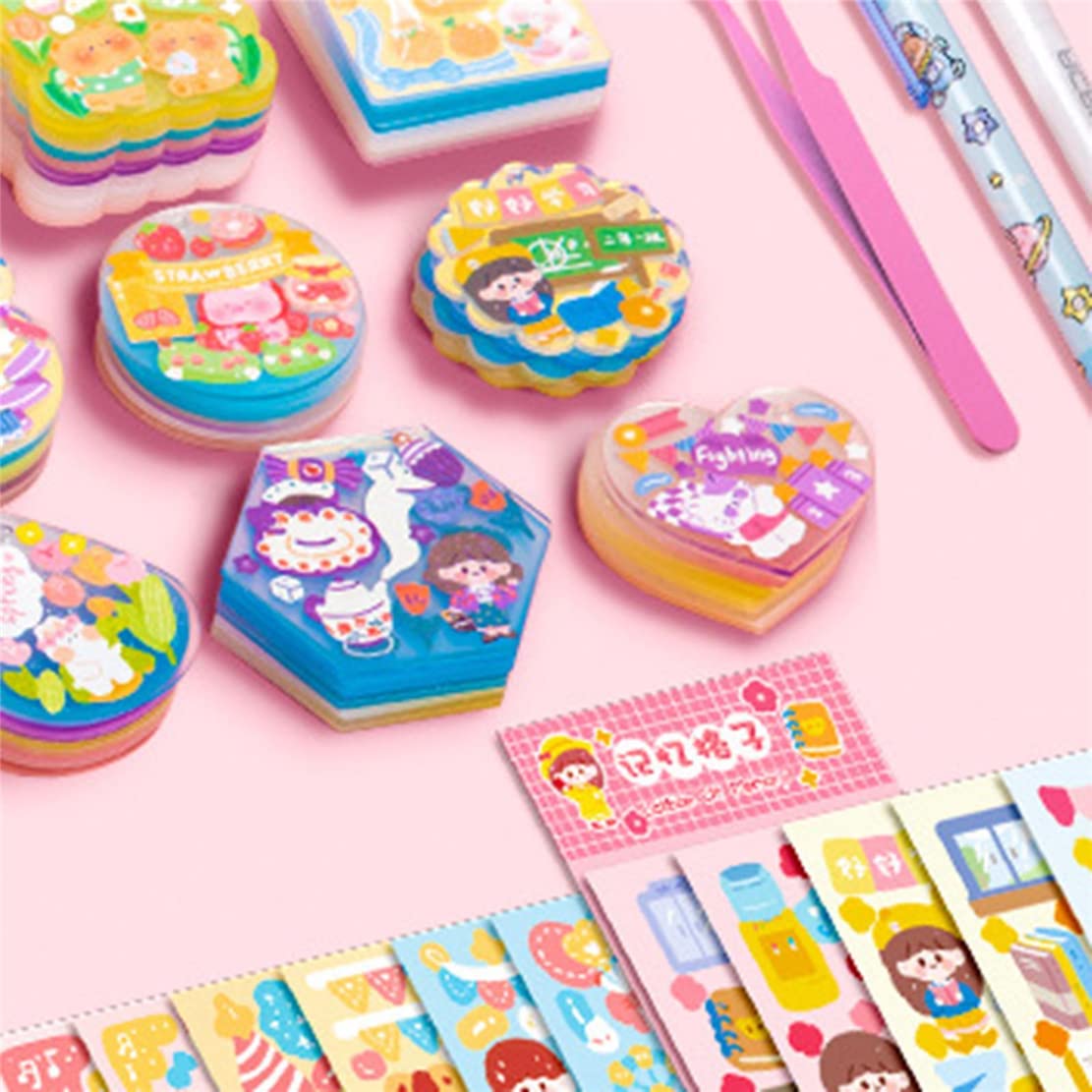 Colorido Goo Tarjeta De Juguete Lindo Goo Tarjeta DIY Set, Colorido Colgante Lindo Tarjeta Juguetes Tarjeta Pegatina Conjuntos, Llavero Hecho En Casa, con Caja De Almacenamiento (71PCS)