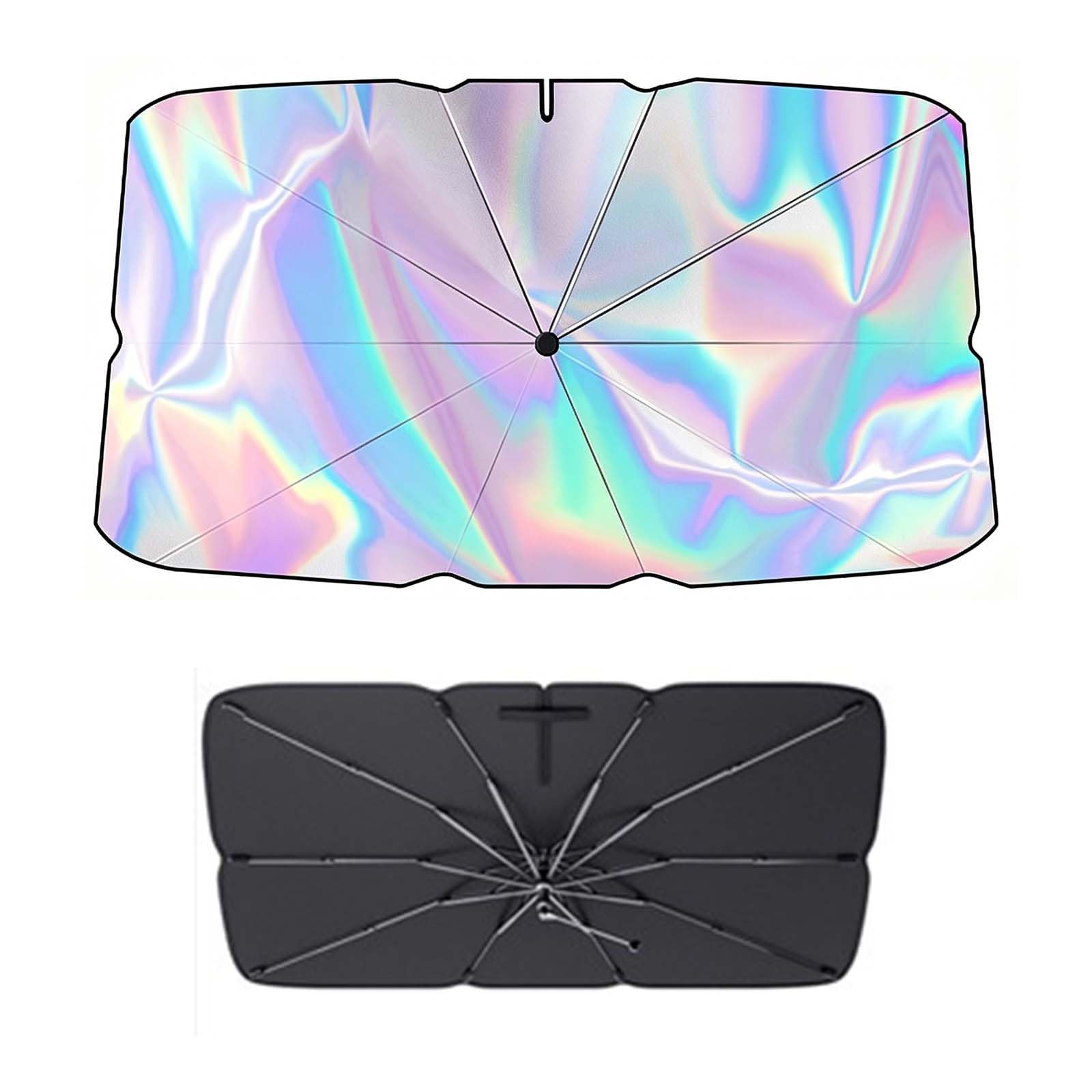 SJPJDGFC Car Sun Shade for Chery OMODA 9 / SHS C9 2024-2026, Foldable Windscreen Sunshade with 360° Rotating Bendable Shaft, Laser Coating Heat Resistant UV Protection