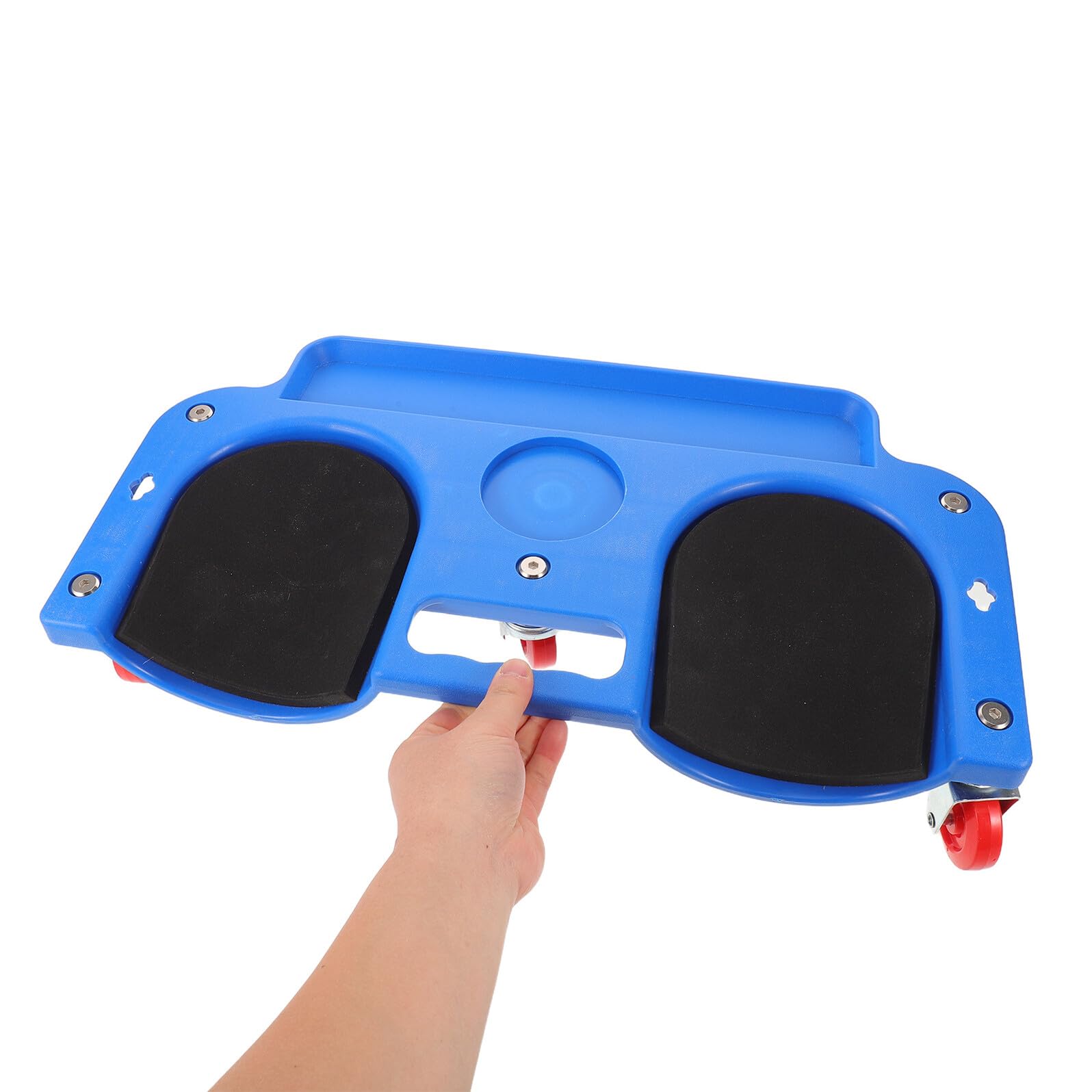 Rodilleras Rodantes para Garaje con 5 Ruedas Giratorias 360°, Cojín Ergonómico Azul, Base Antideslizante para Mecánicos y Mantenimiento Automotriz, Adecuado para Talleres