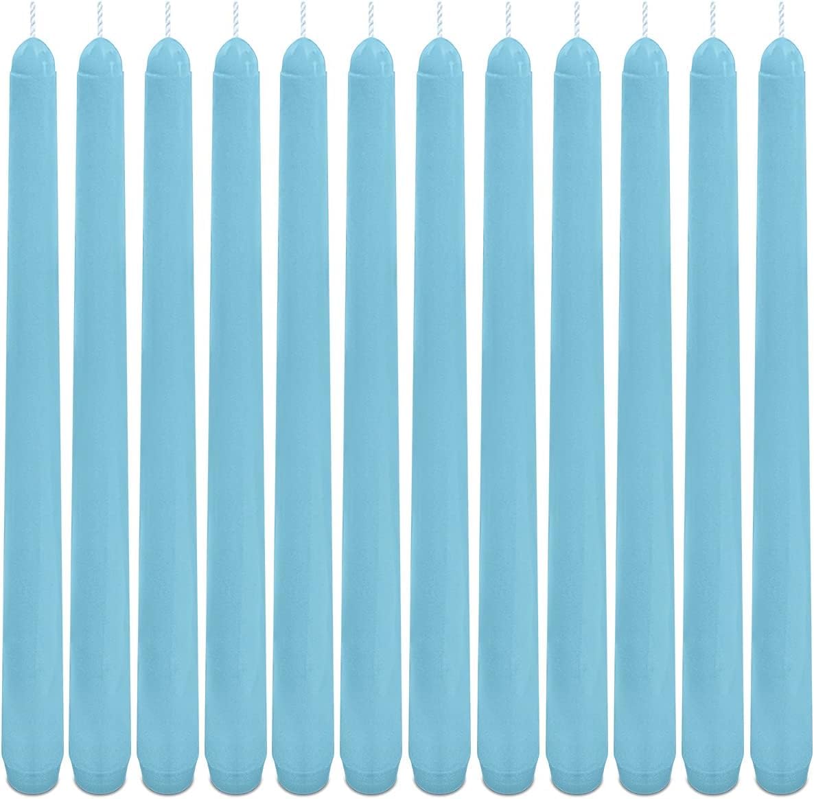 25cm Taper Candles, Halloween Cone Candle No Odor, Unscented and Dripless Taper Candles, Tall Longing Burning Candles for Decorations, Dinner, Party, Wedding(Set of 12, Blue)