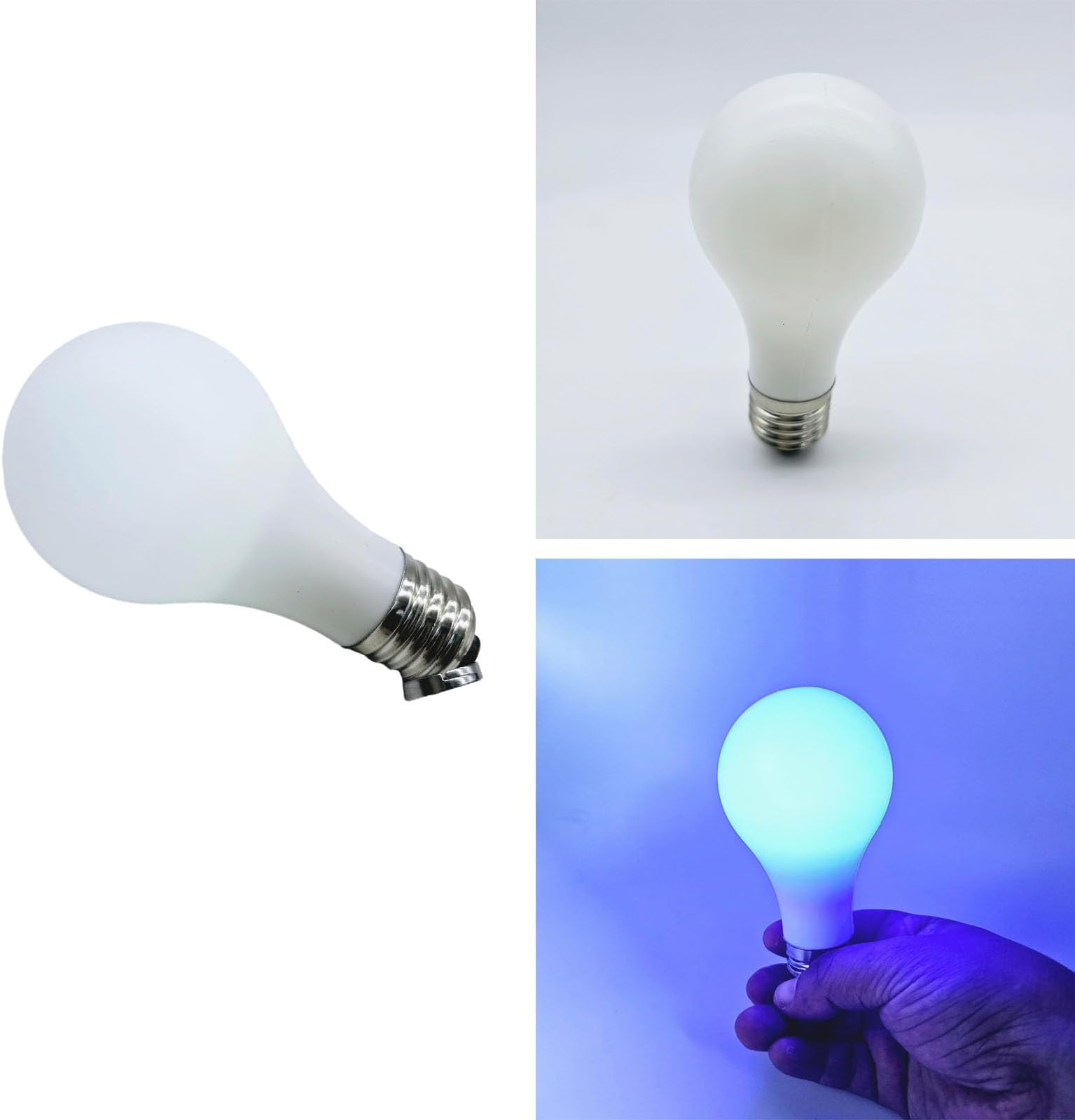 sumrica Magic 2PCS LED Magic Lamp Push Button Model Glow in Hand Magic Trick Gimmick Battery Light Bulb for Kids Adult Perfect for Halloween & Christmas(Blue)