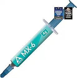ARCTIC MX-6 (4 g) – Pasta térmica de melhor desempenho para CPU, consoles, placas gráficas, laptops, condutividade térmica muito alta, longa durabilidade, não condutora