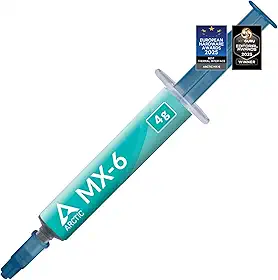 ARCTIC MX-6 (4 g) – Pasta térmica de melhor desempenho para CPU, consoles, placas gráficas, laptops, condutividade térmica muito alta, longa durabilidade, não condutora