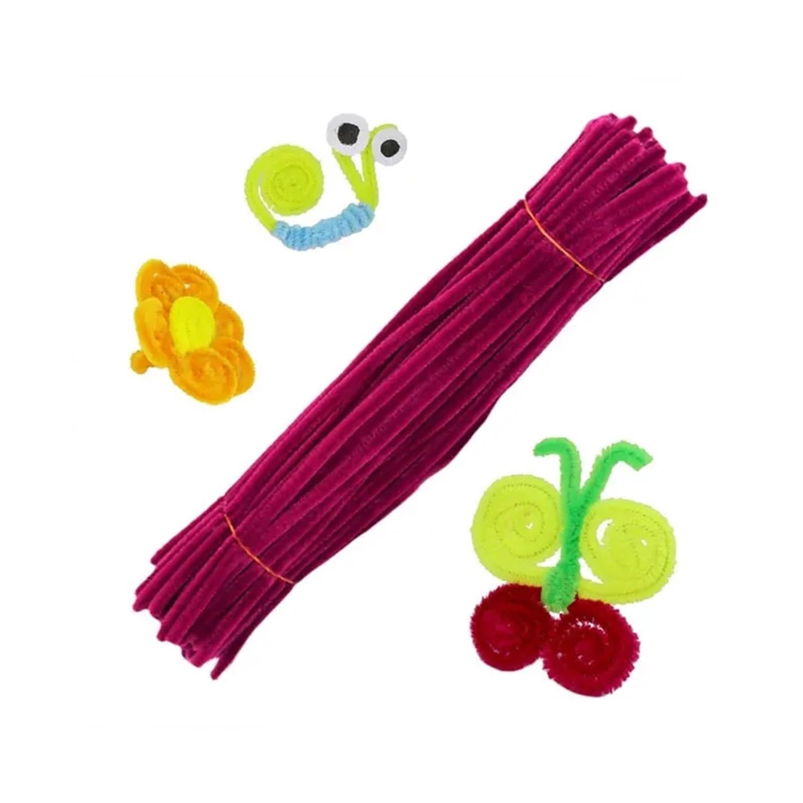 TGDGFKIAS Cure-pipes pour loisirs créatifs, Chenille tiges cure-pipes multicolore paquet de 100-1000 pièces(Color 19,100PCS)