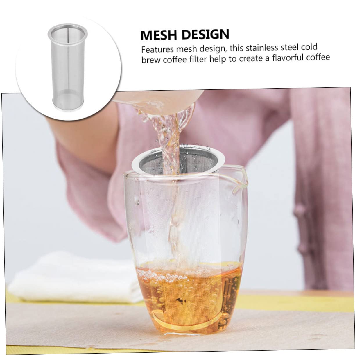 Infusor Colador de Café Frío de Acero Inoxidable para Jarra