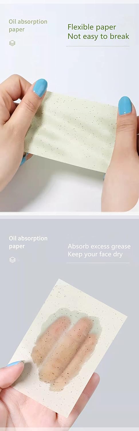 paper Natural bamboo charcoal oil-absorbing paper Oily skin oil-absorbing paper Beauty oil-absorbing paper Remove excess oil Make-up and facial skin care 200 tablets Easy to carry