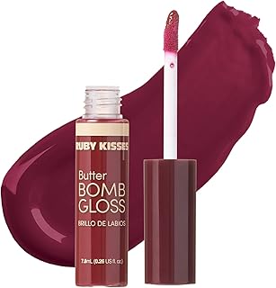 Ruby Kisses Lip Gloss Butter Bomb Gloss Non-Sticky Lip Gloss Vitamin E Natural Nude Lip Makeup - 7.8mL (0.26 US fl.oz) ($avage)