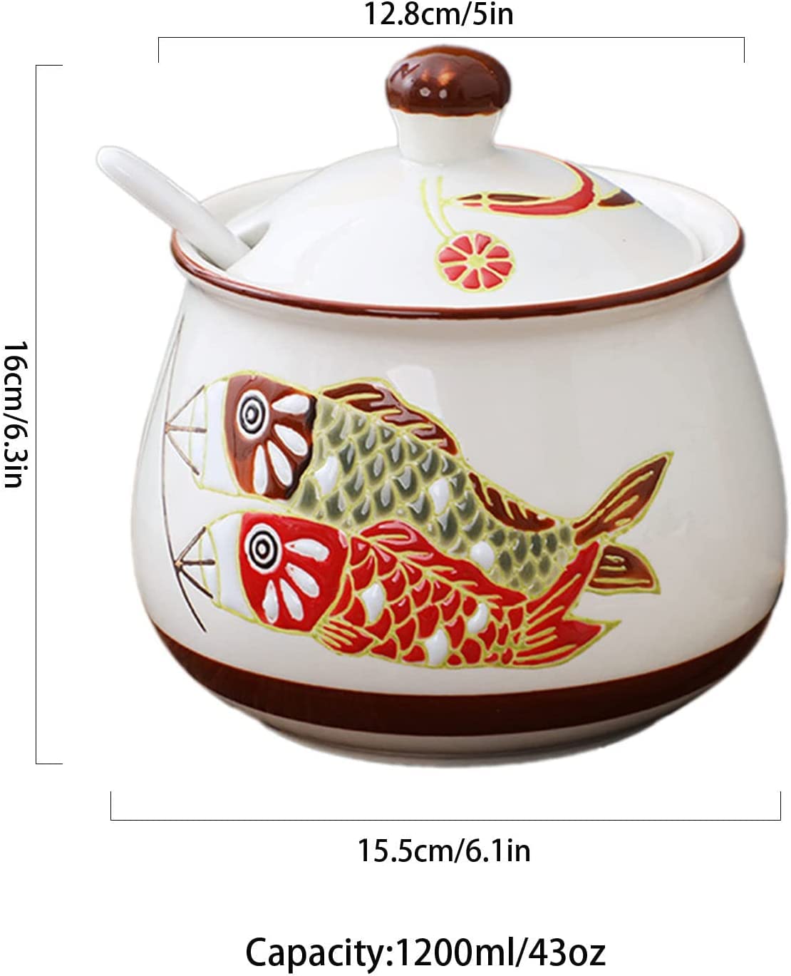 Azucarero de cerámica, jarra for crema, azucarero retro nórdico con tapa, tarro de almacenamiento con patrón dibujado a mano, azucarero de porcelana, tarro de especias, for cafetería, restaurante, azu
