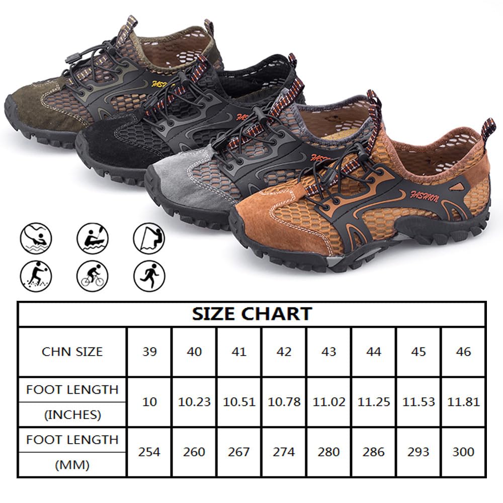 Scarpe da Trekking Arrampicata Uomo Sandali Sportivi Estivi Mesh Pescatore All'aperto Acqua Sandali da Mare Escursionismo Traspiranti e Leggero Asciugatura Rapida