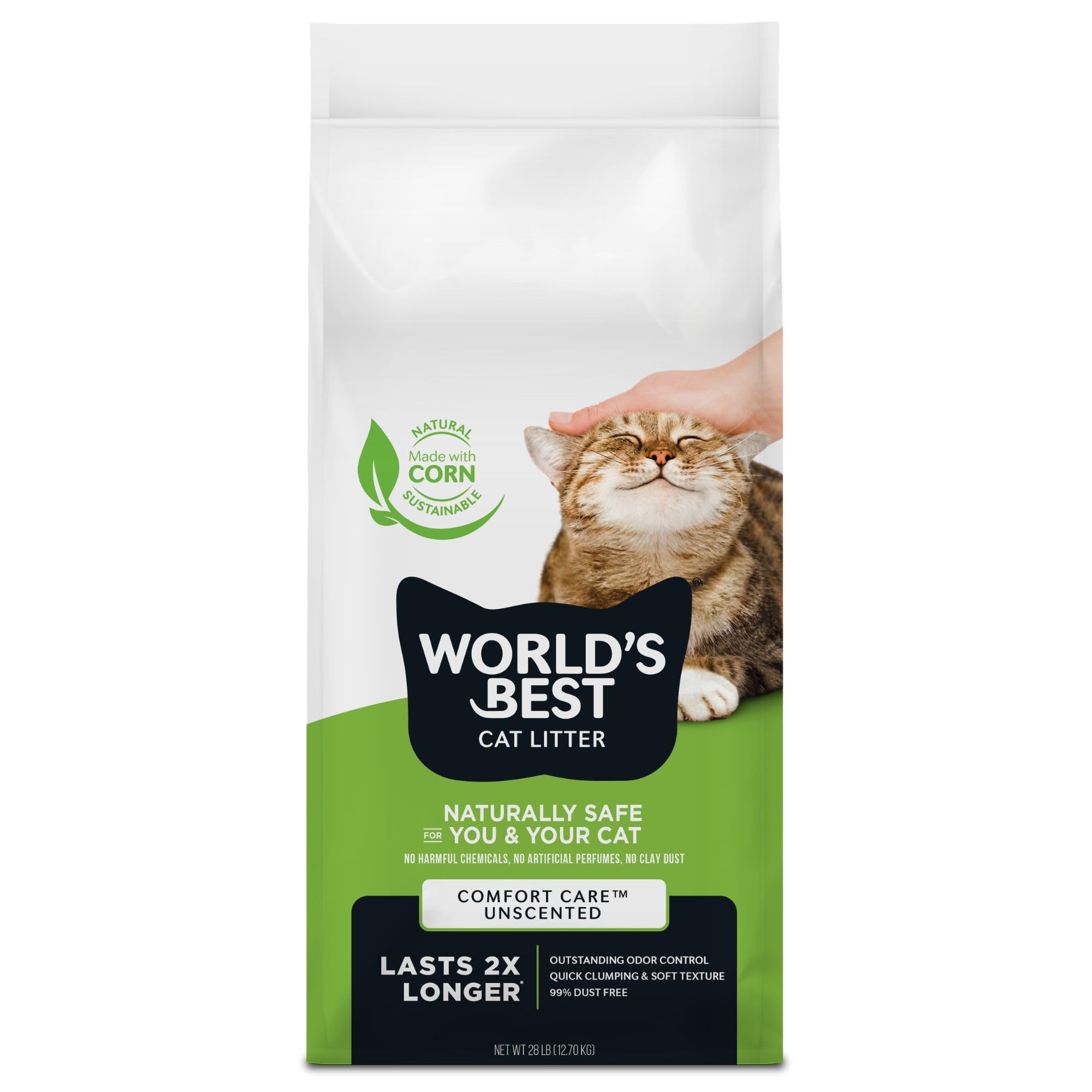 WORLD'S BEST CAT LITTER Comfort Care Unscented, 28-Pounds Unscented 28 pounds
