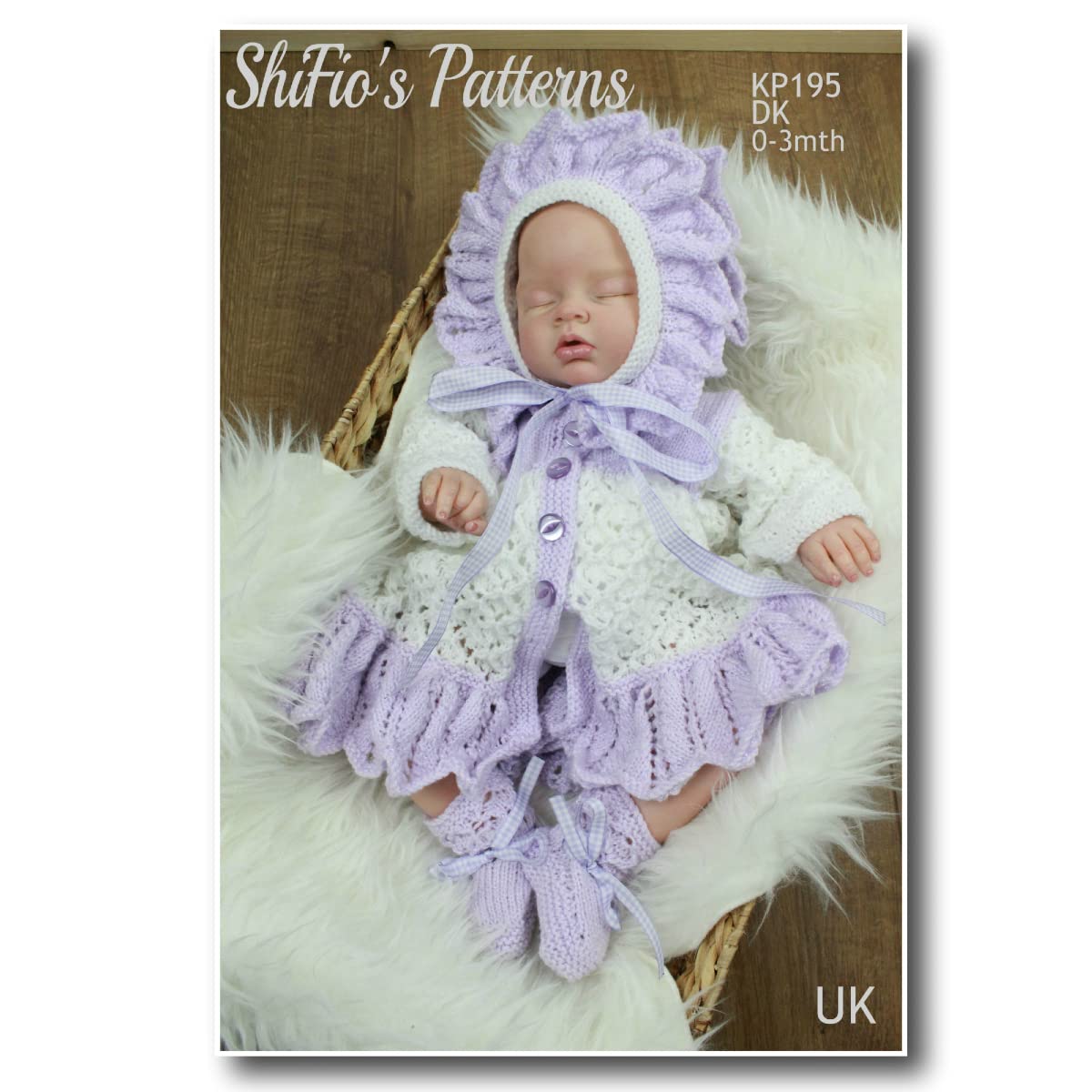 Knitting Pattern for Babies Jacket, Bonnet and Matching Bootees, Baby Double Knitting Pattern, DK, Double Knitting Pattern for Babies, 0 to 3 Months,