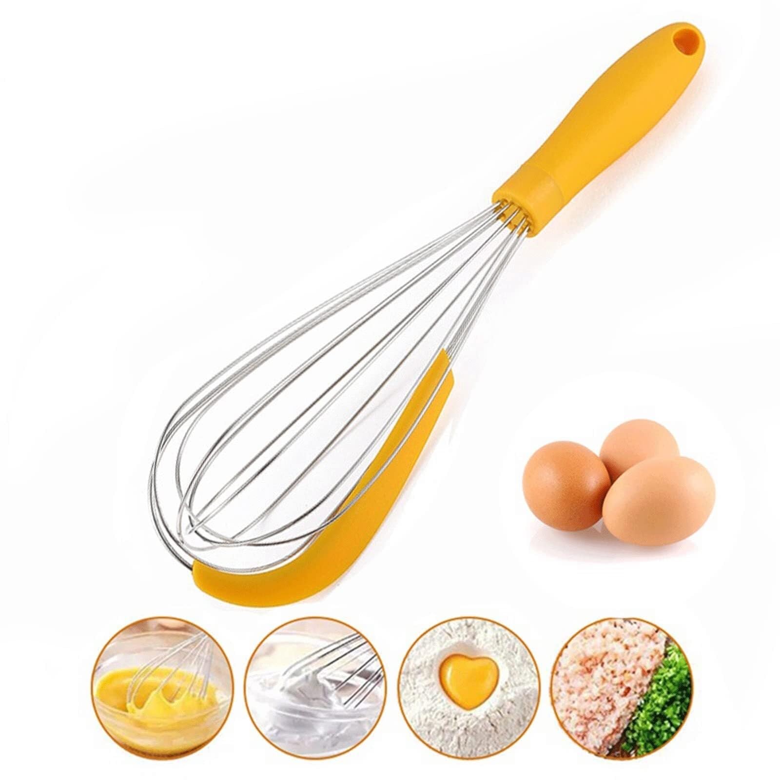 Schneebesen Rührbesen Multifunktionaler Rotierender Manueller Schneebesen, Küchen-Ei-Schläger, Backwerkzeuge, Silikon-Mehlmischer Handschneebesen(Black)