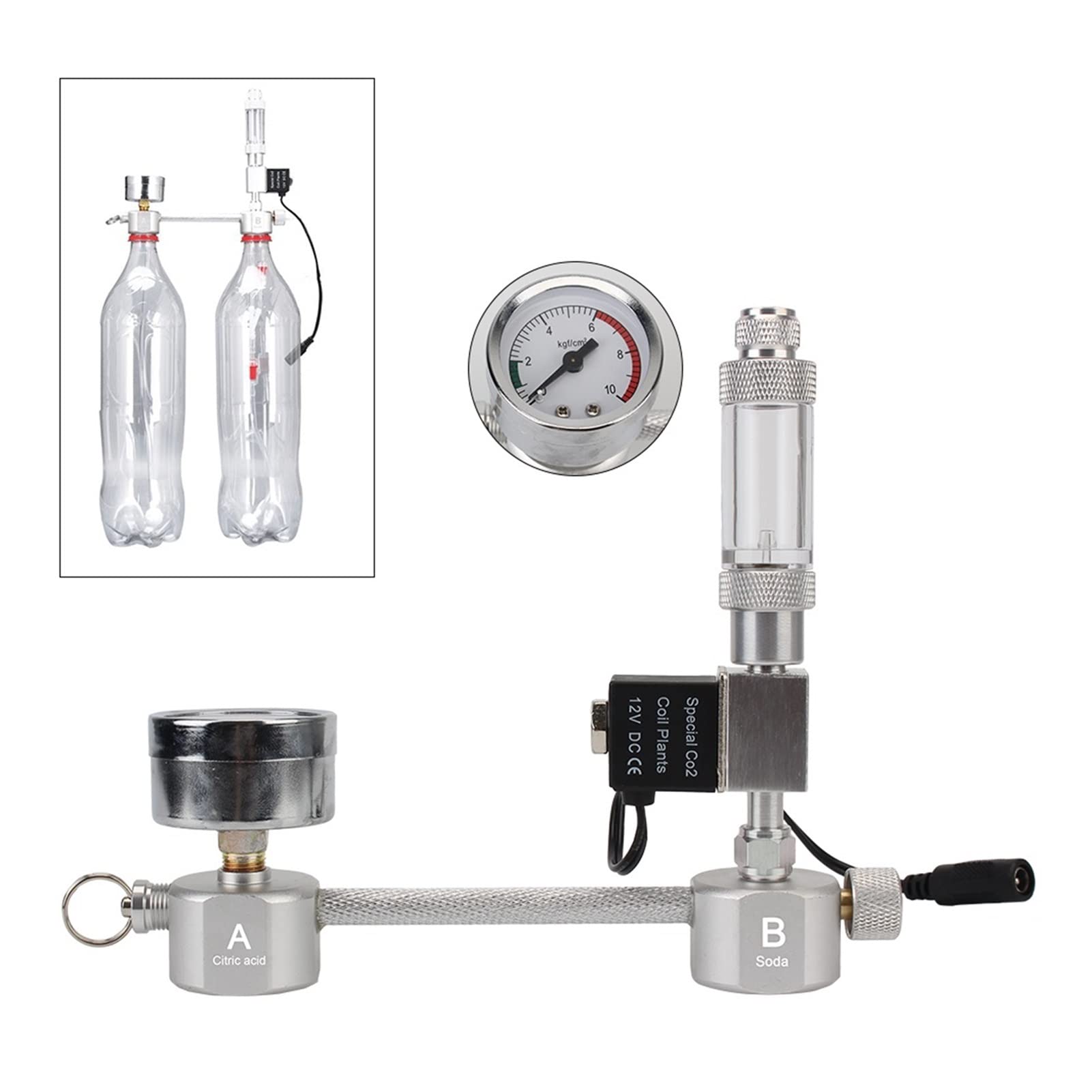 Jauge de régulateur de CO2 Accessoires d'aquarium de comptoir à bulles DIY for aquarium de croissance des plantes aquatiques CO2 Kit système de générateur avec soupape d'électrovanne pour la bière pre