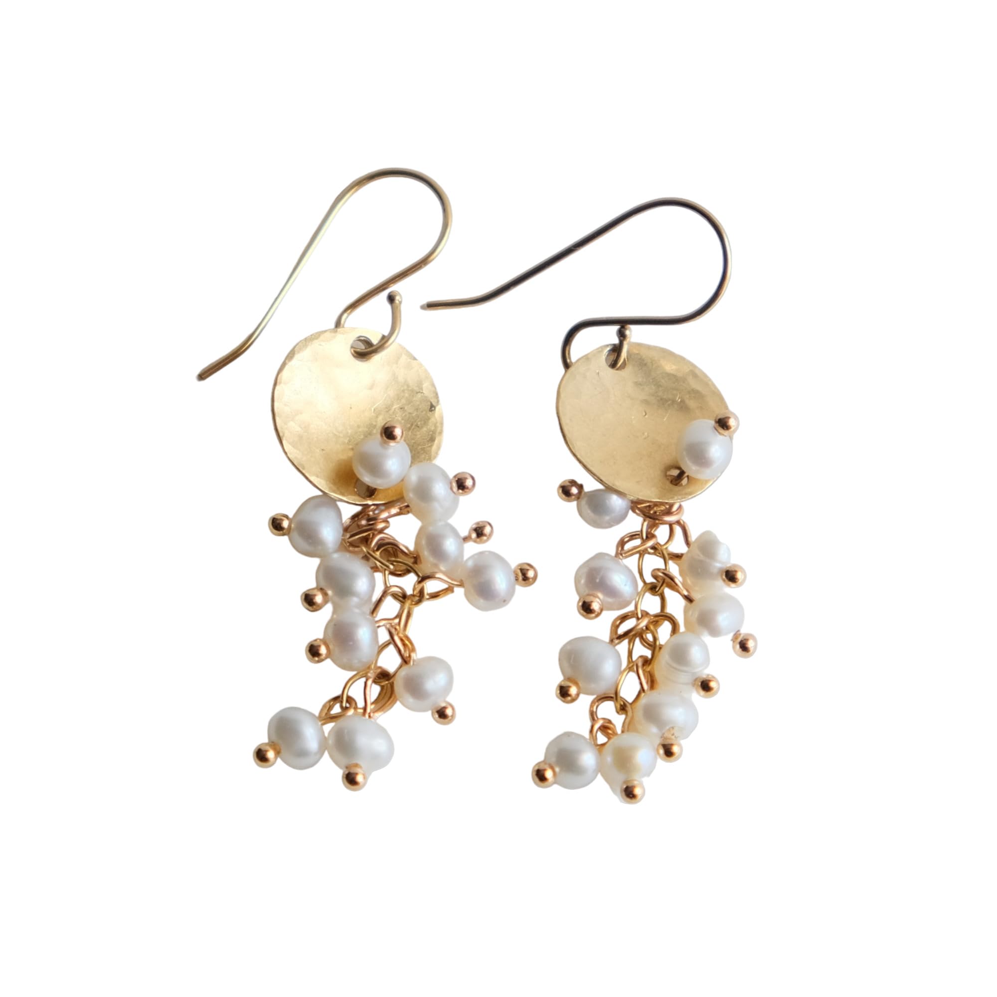 Pearl Cluster Earrings - 14K Gold-filled, Gift for Women