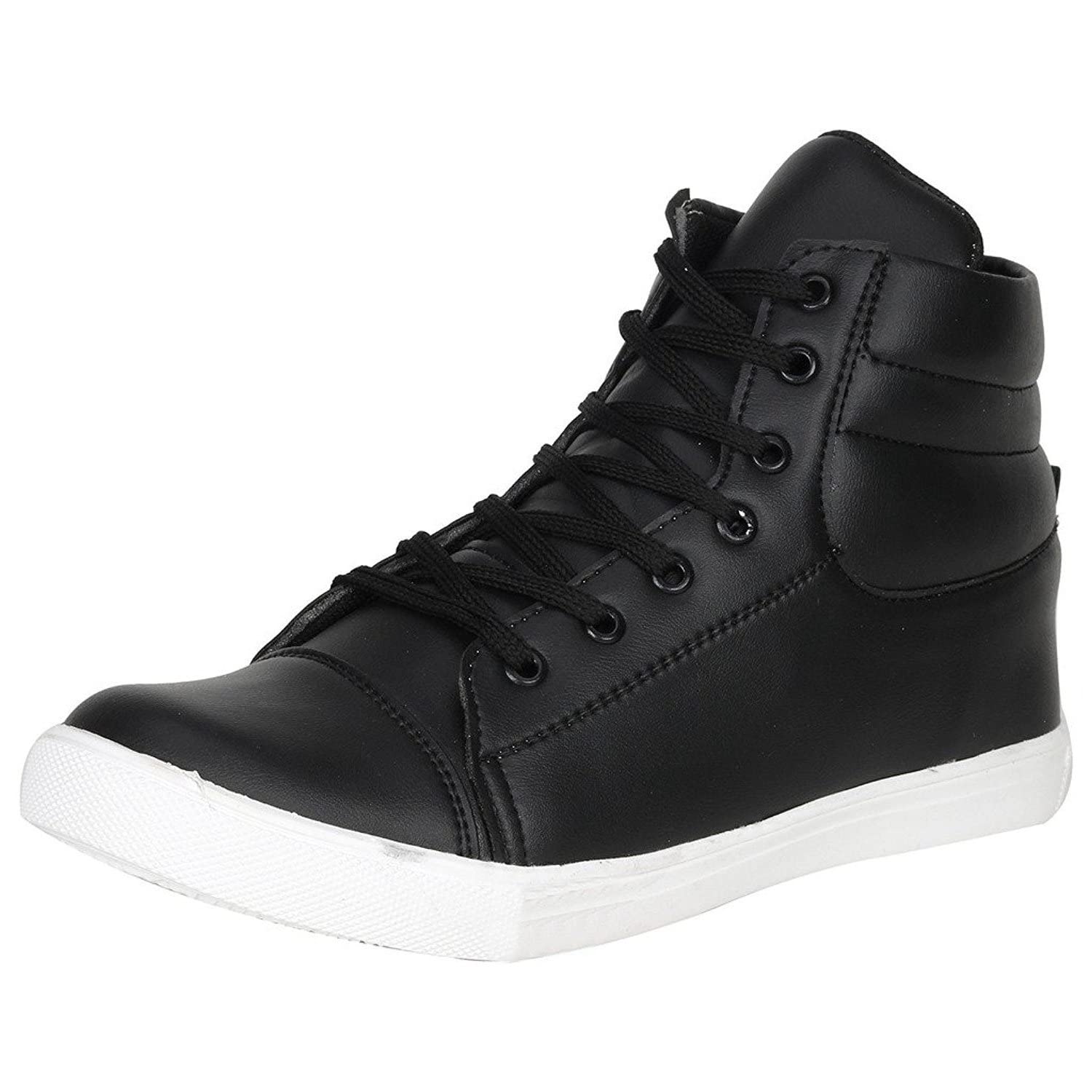 Trendy Leatherette Black High Ankle Length Casual Shoes Sneakers Shoe Island for Men (BAB1002-AZ), Size 9 UK/India (B0CXDR8PPS) Amazon Price History, Amazon Price Tracker