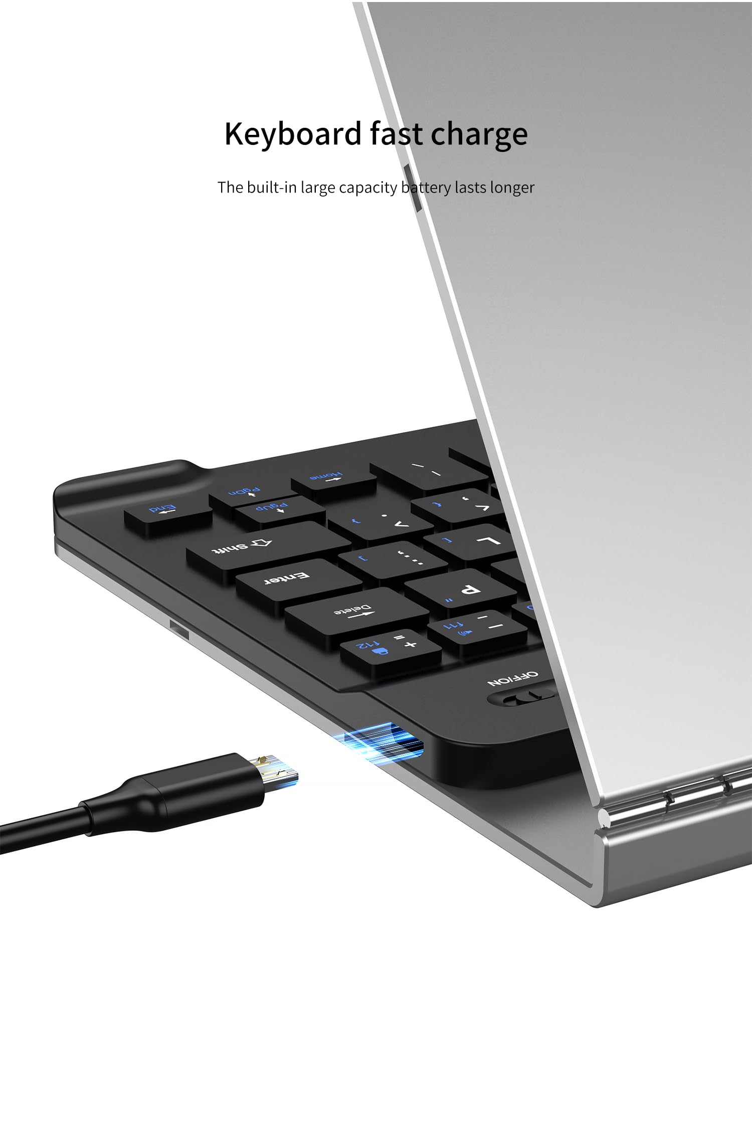 COQUE Mobilny zestaw biurowy do telefonu OPPO FindN/N2/N3, składany stojak, metalowy futerał ochronny + klawiatura Bluetooth + taca na długopisy + rysik + mysz, czarny