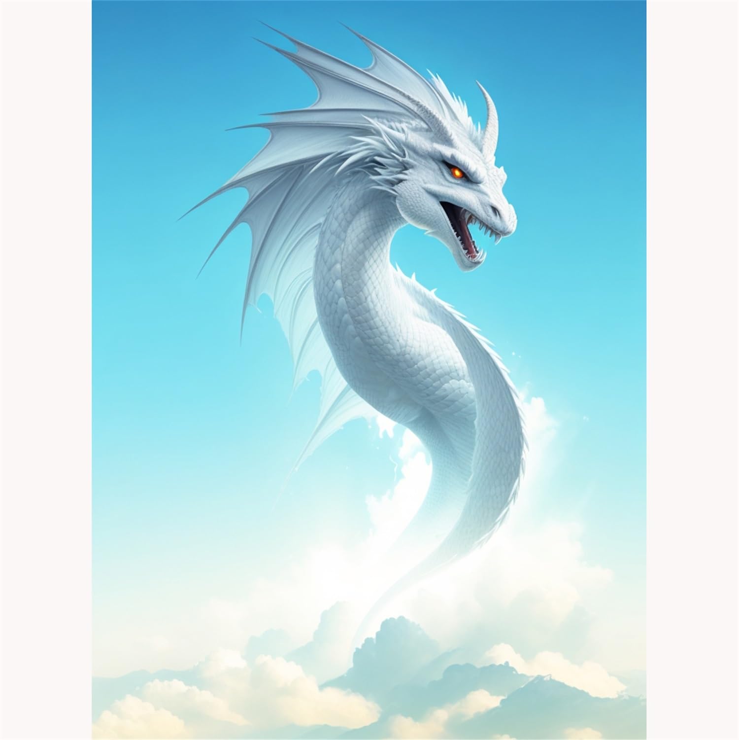 2000 Teile Erwachsenenpuzzle, Weißer Drache Puzzle, DIY-Geschenk Familienspiele, Papierpuzzles 70x100cm