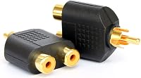 Ytian RCA Y Elosztó Adapter - 1 Apa 2 Anya Csatlakozó - Fekete Audio-Video Kábel Átalakító TV, Hifi és Médialejátszókhoz 1