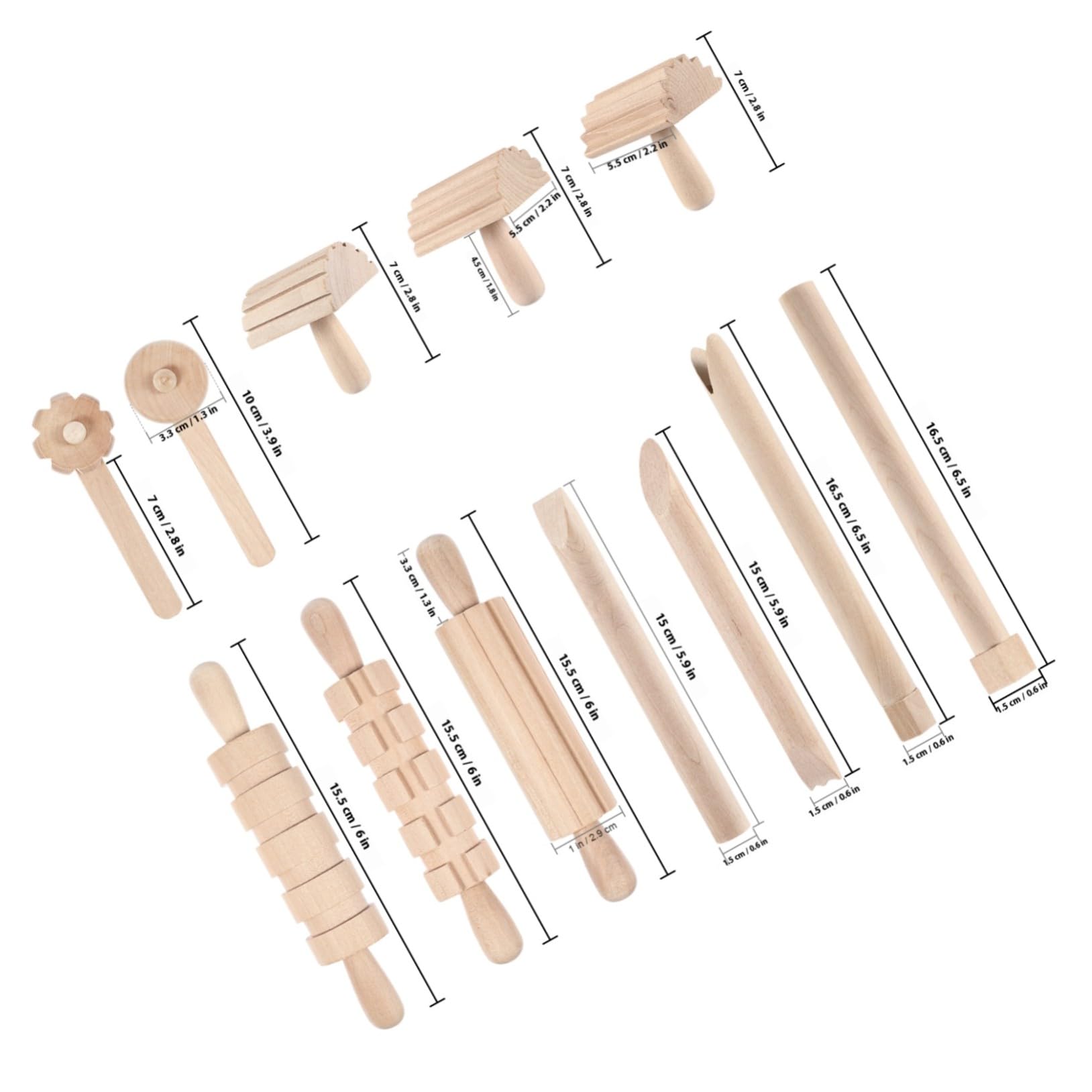 Ensemble d'Outils en Pâte à Modeler en Bois pour Garçon et Filles DIY, 12