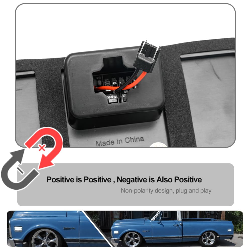 Amazon | ホワイトLEDサイドマーカーライト 4個 1968-1972 シボレー