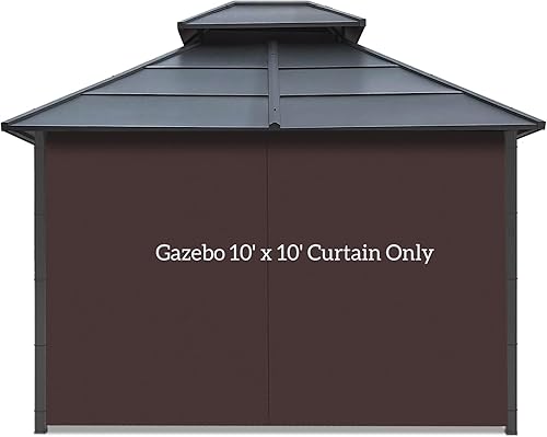 Miniatura 1 de Cortina de privacidad con pared lateral con cremallera, repuesto universal para kiosco de 10 x 10 pies, patio, toldo al aire libre, jardín y patio