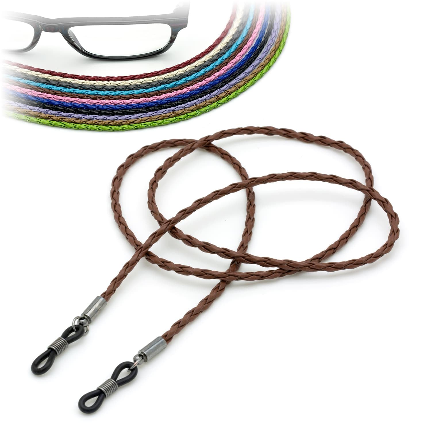 Ckb Ltd Unisex Brown Pu Leather Spectacle Glasses Strap Sunglasses Cord Holder Neck Lanyard String 70Cm, 1 Piece