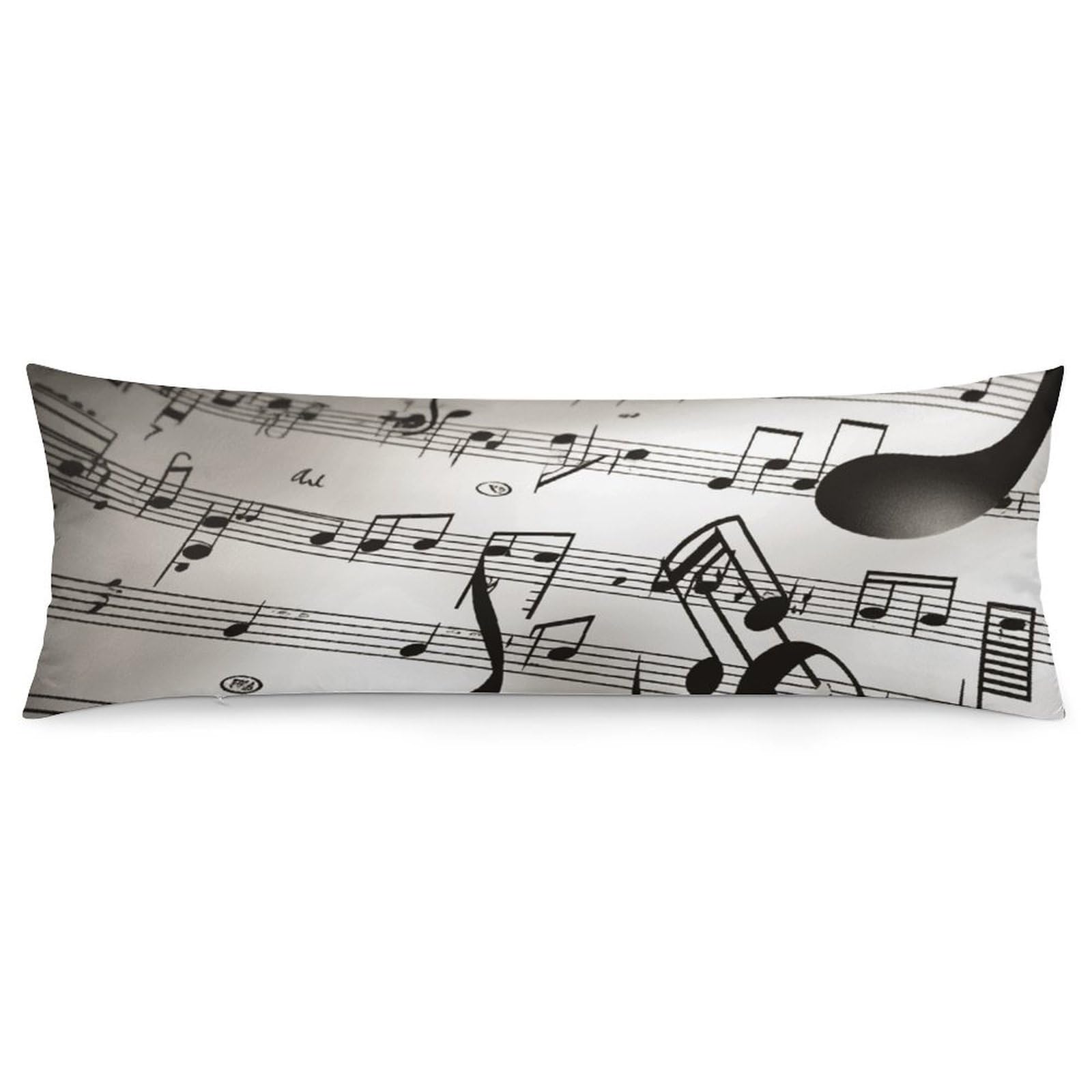 2 Pack Pillow Cases for Hair and Skin, Soft Breathable Pillow Case Covers with Hidden Zipper, Music Notes Print Pillowcase 20"x54" Pillow Covers for Sleeping Gift