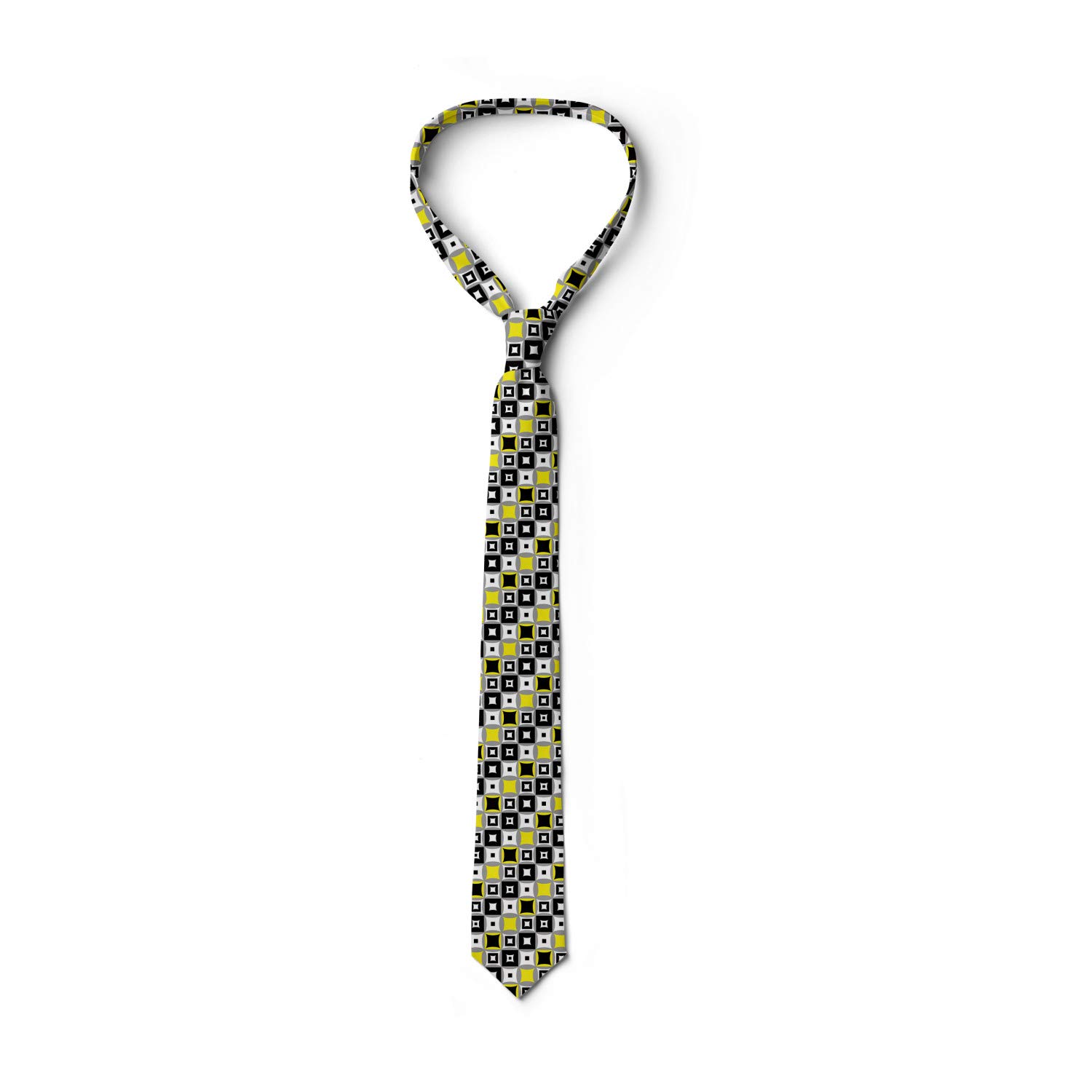 Lunarable Men's Tie, Contrast Squares, 3.7