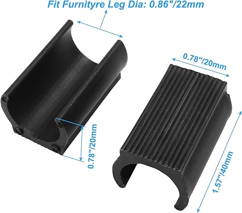 Miniatura 2 de 25 fundas de plástico para patas de silla, protectores de patas de muebles de plástico con forma rectangular para puntas antideslizantes de patas de