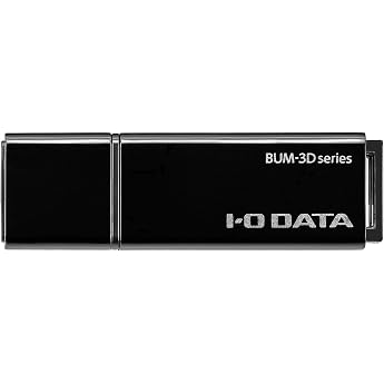 iO Data BUM-3D32G/K USB Memory, 32GB, USB 3.2 Gen 1 (USB 3.0), Cap/Strap Hole, Made in Japan