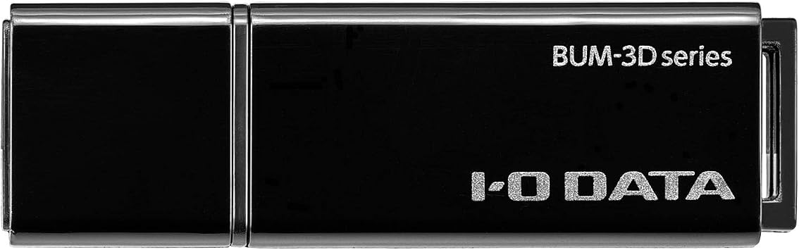 iO Data BUM-3D32G/K USB Memory, 32GB, USB 3.2 Gen 1 USB 3.0, Cap/Strap Hole, Made in Japan