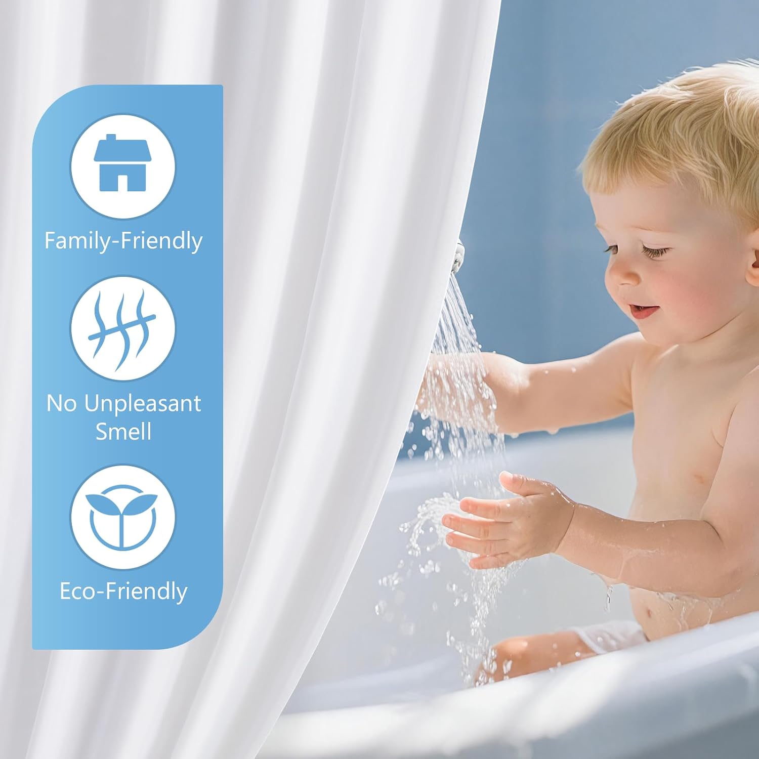 Waterproof Fabric Shower Curtain Liner with 3 Magnets – Extra Long 72" x 84" – Soft, Durable & Machine Washable, Hotel-Grade Quality, Ultimate Water Protection