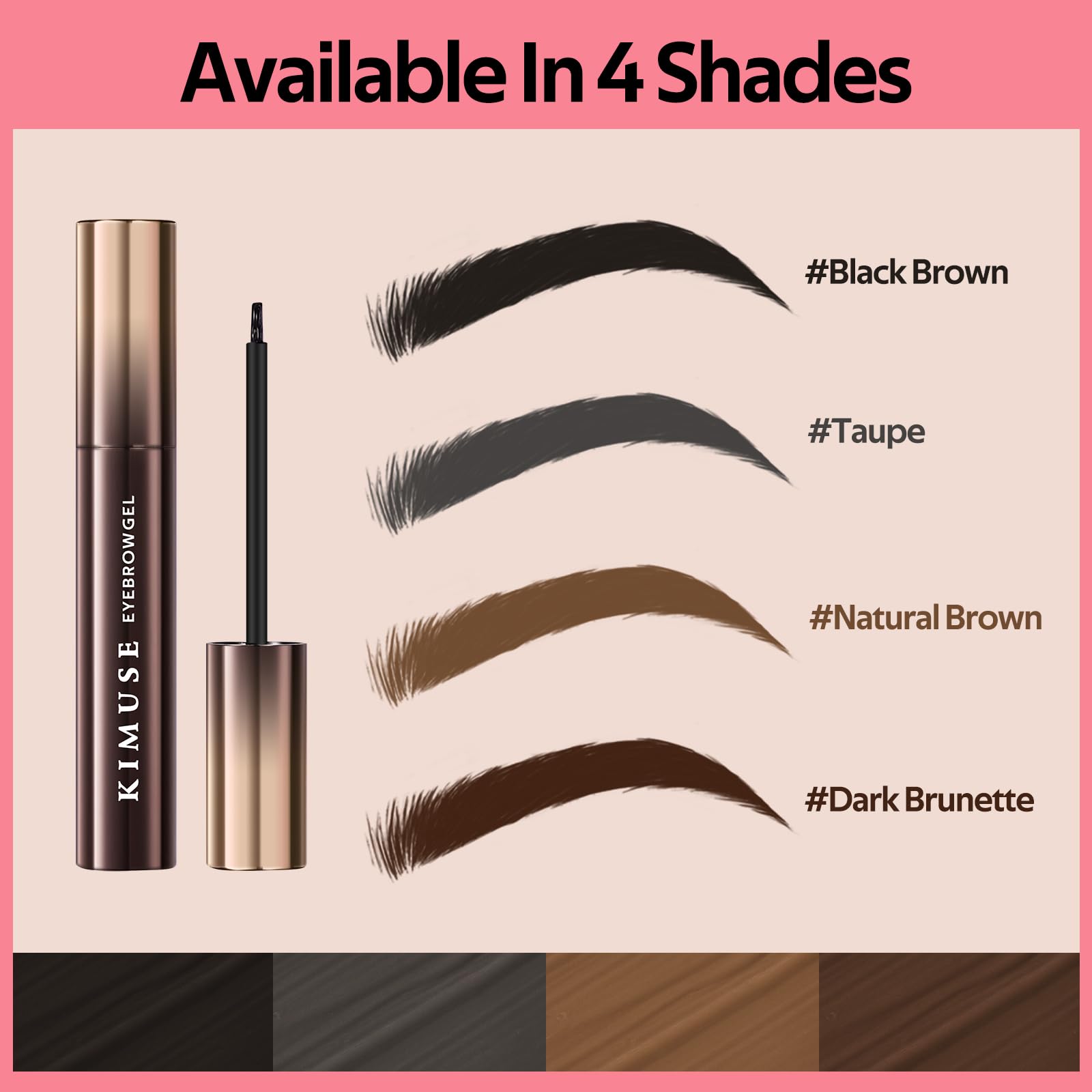 KIMUSE Eyebrow Gel, Tinta per Sopracciglia a Lunga Tenuta, Gel per Sopracciglia Impermeabile, Anti-Transfer, Antisfumatura, 0.17oz