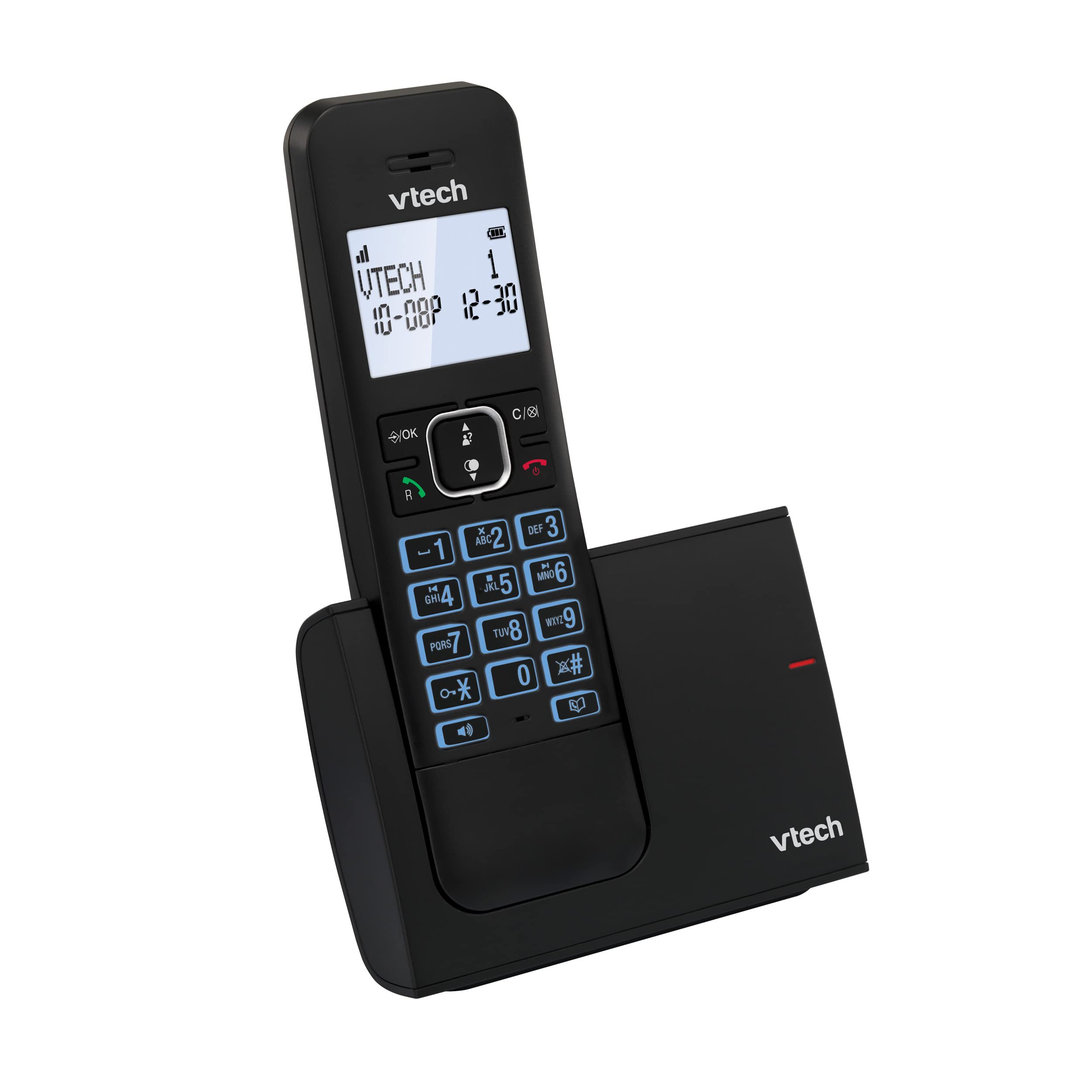 VTech LS1050 DECT - Telefono cordless con segreteria telefonica, stazione di ricarica innovativa, blocco chiamata, funzione di chiamata/click, vivavoce, display retroilluminato