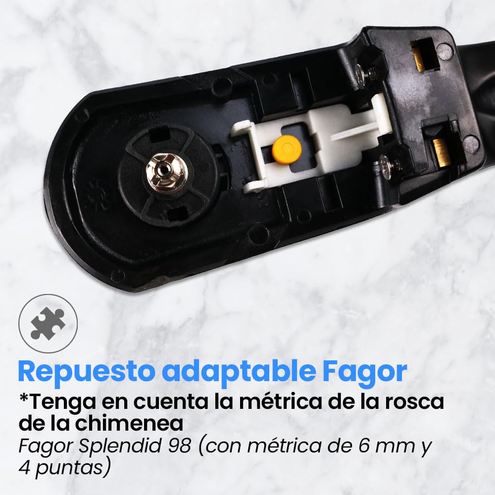 Anakel Home Pack Repuesto Mango Superior Compatible con Olla Rápida Fagor Splendid 98 | Incluye Válvula Reguladora de Presión, Tornillos y Cubeta (Métrica: 6 mm)