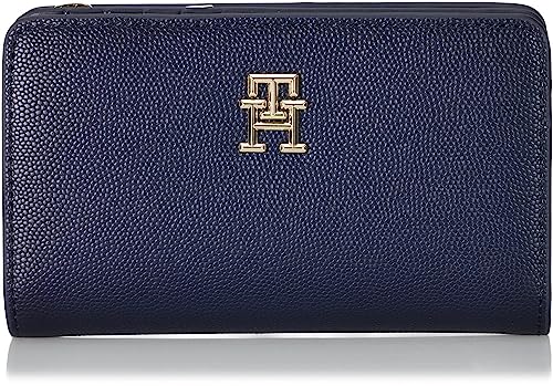 Tommy Hilfiger Damen Portemonnaie TH Timeless Med Bi Fold Groß, Blau...
